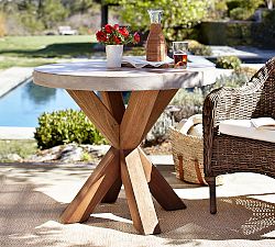 Abbott Concrete &amp; Acacia Round Outdoor Bistro Table (36")