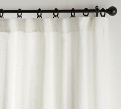 Custom Belgian Flax Linen Blackout Curtain - Ivory