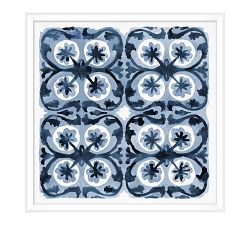 Decorative Blue Framed Paper Print