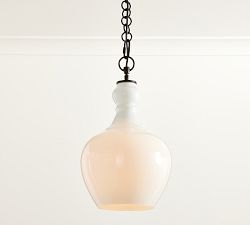 Flynn Milk Glass Pendant (12"-17")