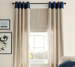 Custom Emery Linen Cordless Roman Blackout Shade