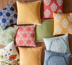 Geo Circle Embroidered Pillow Cover