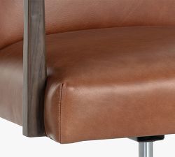 Misha Leather Swivel Desk Chair