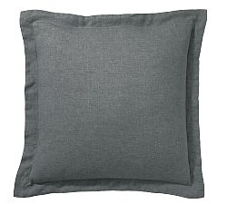 Open Box: Belgian Flax Linen Sham, Euro Set of 3 - Charcoal