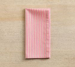 Zeena Stripe Block Print Cotton Napkins - Set of 4