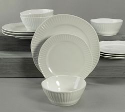 Colonnade Stoneware White Dinnerware Set