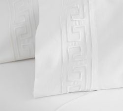 Geo Embroidered Organic Percale Sheet Set