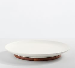 Mason Stoneware &amp; Wood Lazy Susan