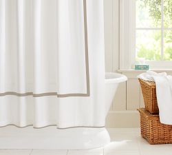 Morgan Banded Organic Shower Curtain