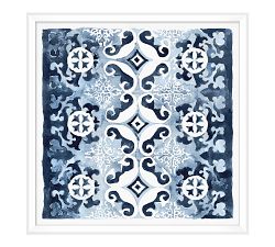 Decorative Blue Framed Paper Print