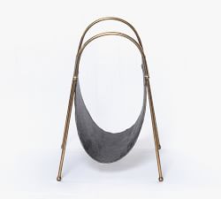 Faux Leather &amp; Stainless Steel Magazine Holder