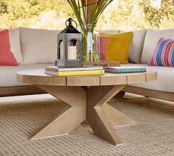 Modern Farmhouse Round Outdoor Coffee Table (40")