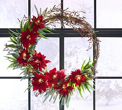 Poinsettia and Berry Wreath