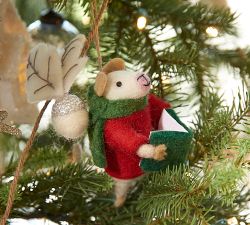 Felt Mouse with Book Ornament