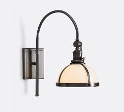 Arc Industrial Milk Glass Sconce (18'')