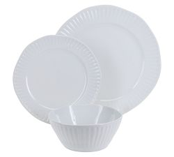 Colonnade Stoneware White Dinnerware Set