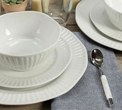 Colonnade Stoneware White Dinnerware Set
