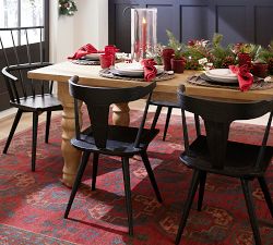 Heritage Farmhouse Turned Leg Extendable Dining Table