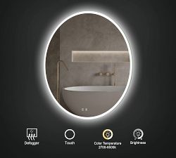 Demi Round Lighted LED Mirror