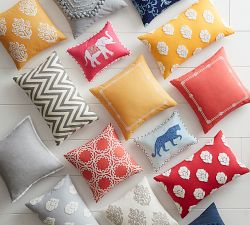 Geo Circle Embroidered Pillow Cover