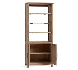 Parker Reclaimed Wood Open Bookcase with Doors
