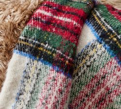 Stewart Plaid Faux Fur Back Throw