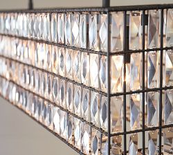 Adeline Crystal Rectangular Chandelier (37"-50")