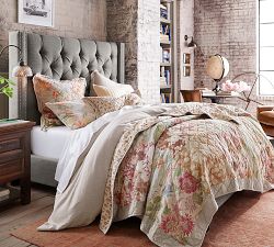 Carolina Floral Patchwork Reversible Cotton Quilt &amp; Shams