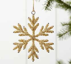 Gold Beaded Snowflake Ornament