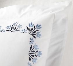 Blossom Embroidered Organic Percale Sham