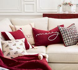 Pieced Striped With Pom Poms Pillow Cover