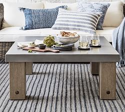 Abbott Concrete &amp; Acacia Square Outdoor Coffee Table (40")