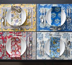 Annalise Block Print Reversible Cotton Placemats - Set of 4