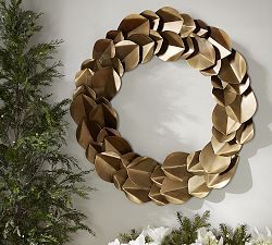 Brass Magnolia Wreath Wall Art