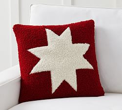 Cozy Teddy Faux Fur Barn Star Pillow Cover