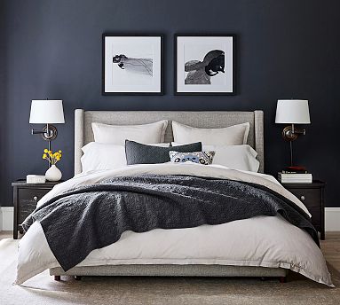 Elliot Shelter Footboard Upholstered Storage Bed | Pottery Barn