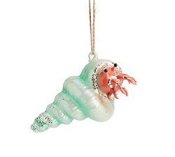 Glitter Crab in Shell Ornament