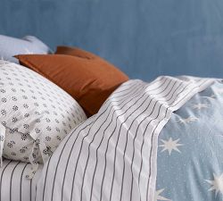 The Emily &amp; Meritt Suit Stripe Tumbled Organic Cotton Sheet Set