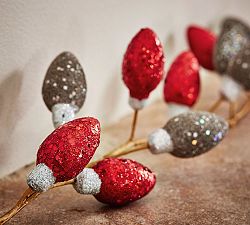 Glitter Light Bulb Garland