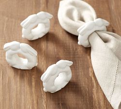 Kissing Bunny Napkin Rings, Set of 4