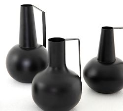 Black Iron Vases - Set of 4