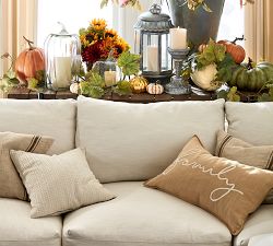 Family Sentiment Embroidered Lumbar Pillow Cover