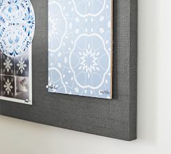 Linen Home Office Pinboard - Charcoal