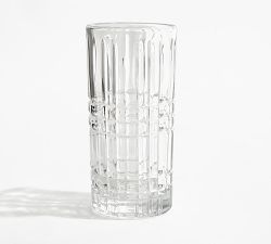 Pottery Barn Stewart Plaid Old Fashioned Glasses
