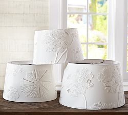 Tonal Starburst Embroidered Tapered Drum Lamp Shade (12"-14'')