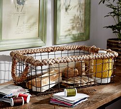 Hyacinth Rectangular Wire Utility Basket