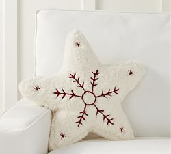 Nostalgic Star Embroidered Shaped Pillow