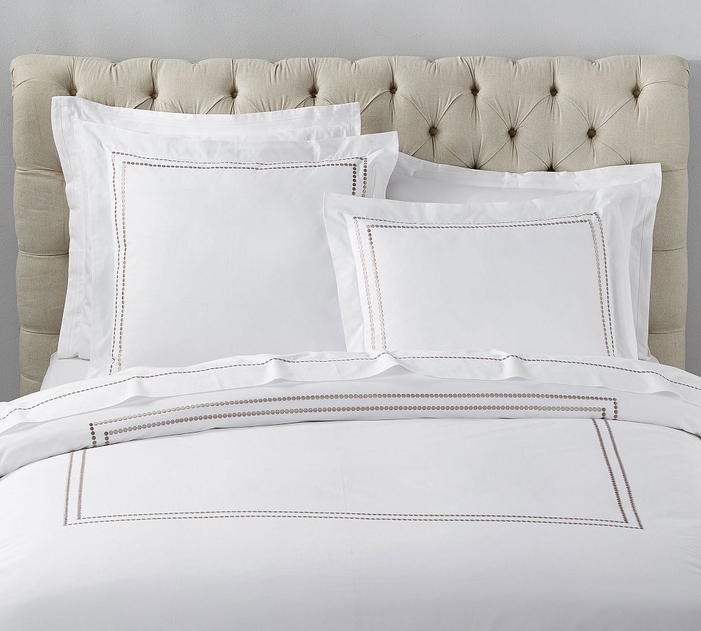 Pearl Organic Percale Duvet Cover (King)-Simply Taupe