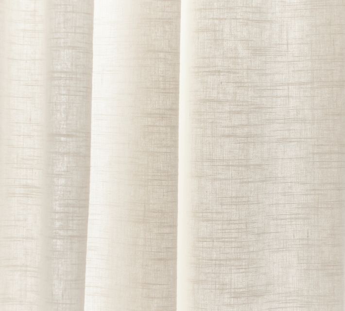 Rideaux Pottery Barn En Lin Et Coton, Doublés, Blanc Cassé - Paire De 2, Dimensions 100x108 Pouces