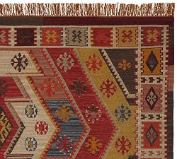 Gianna Outdoor Kilim Rug Swatch - Warm Multi
